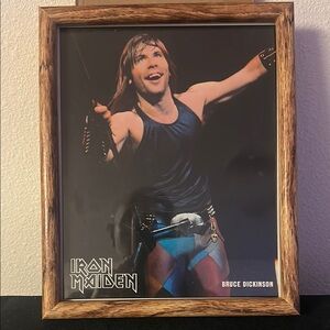 IRON MAIDEN Framed Wall Art with Brown Frame